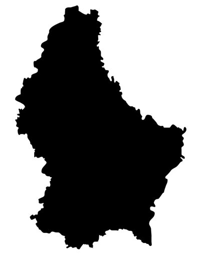 Silhouette map of Luxembourg