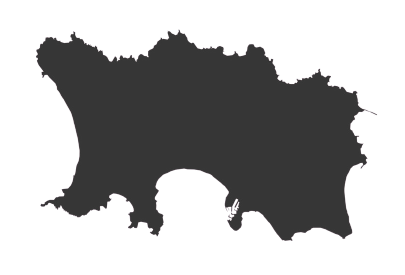 Silhouette map of Jersey