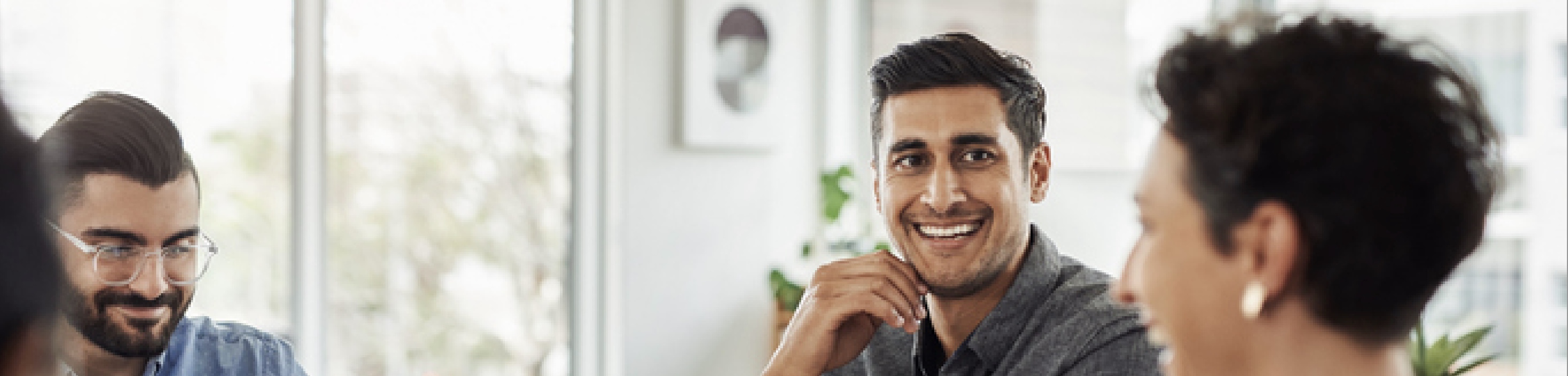 People chatting in a business conference